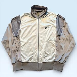 Vintage Nike Track Jacket Mens Large Gray Colorblock Full Zip Made Japan 80s